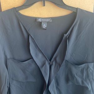 NWOT INC International Concepts Black Button Down Top 14